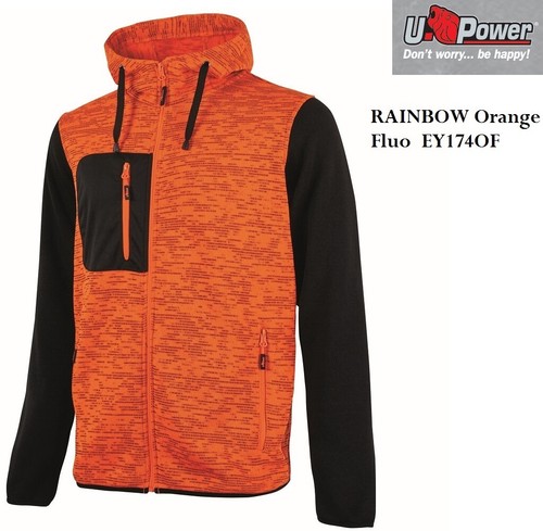 Felpa full-zip 310 gr/m2 da lavoro U-POWER ENJOY RAINBOW Colletto alto UPOWER + - Imagen 5 de 6
