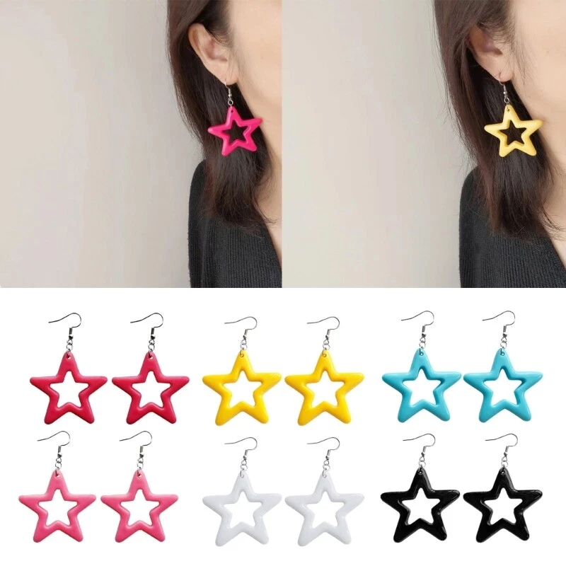 Small hoop earrings 2024 with star charm