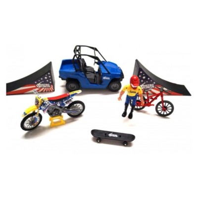 Nitro Circus Play Set Stunt Toy Travis Pastrana New Ray Toy 1:18