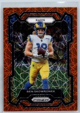 Ben Skowronek 2023 Panini Prizm Orange Lazer Prizms #163 Los Angeles Rams