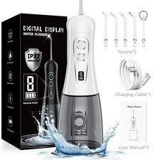 Cordless Water Flosser Dental Oral Irrigator 8 Model Teeth Cleaner 400ML Tank