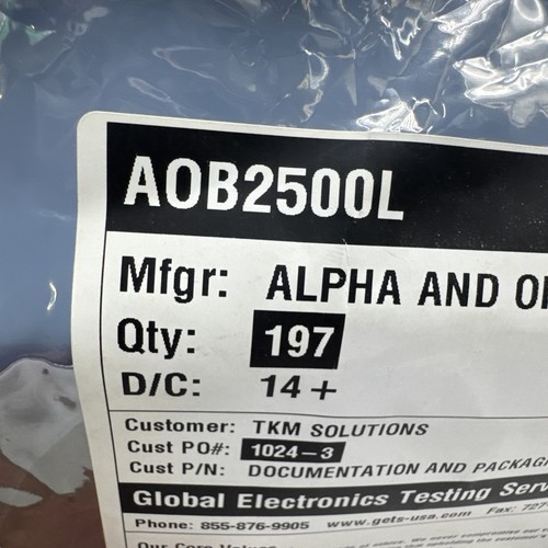 197 Pieces ALPHA & OMEGA SEMICONDUCTOR AOB27S60L / AOB27S60L - Picture 2 of 6