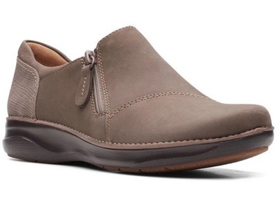 Clarks Appley Zip Damenschuhe taupe Nubukleder UK-Größe 7 D EU 41