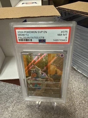 2024 Pokemon Mimikyu 75 Pokemon Center Promo PSA 8 Graded Card