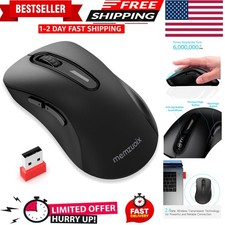 Lightweight Wireless USB Mouse with 5 Buttons, Ergonomic Design 43ft Range