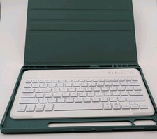 Green Tablet Keyboard Case With Removable White Wireless Keyboard Folio