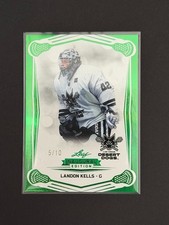 Landon Kells 2025 Leaf NLL Inaugural Edition Green Pillar Holo Rookie # 58 /10