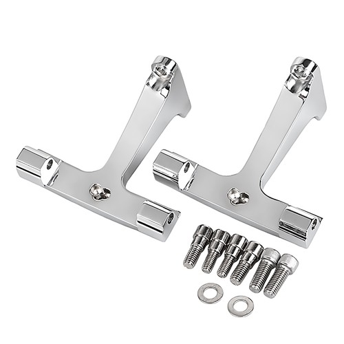 Chrome Passenger Footboard Mount Brackets For Harley Road Electra Street Glide - Picture 5 of 15