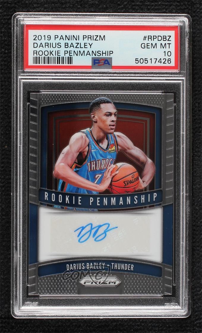 2019-20 Panini Prizm Rookie Penmanship Darius Bazley PSA 10 GEM MT Auto 07d9