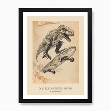 Icthyosaurus Vintage Dinosaur Poste Framed Wall Art Poster Canvas Print Picture