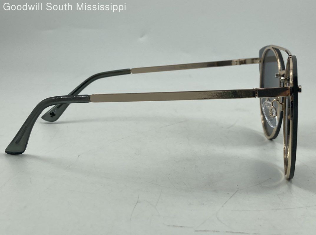 Lucky Brand Capistrano Sunglasses w/ Gold Metal Frame & dark Lenses View 4