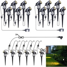 6/8/12pcs LED Garden Spike Lights Mains Powered IP65 Outdoor Landscape Spotlight
