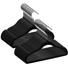 Infant Clothes Hangers Black Velvet, Toddler Hangers 50 Pack Non Slip for Bab...