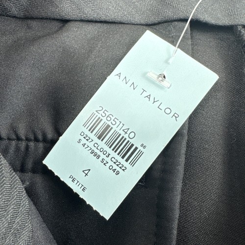 Ann Taylor Petite Dress Pants Womens 4P Black Slacks Chinos Trousers Preppy NEW - Picture 9 of 9