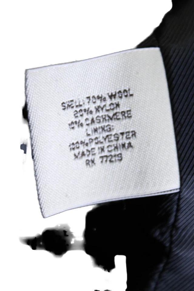 Abrigo Pronto Uomo Mujer Lana Cuello Manga Larga Botón Guisante Negro Talla L Foto 4 de 4