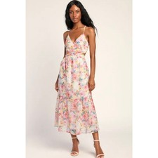 Lulu's Dresses | NWOT Floral Open-Back Dress| Size: M |