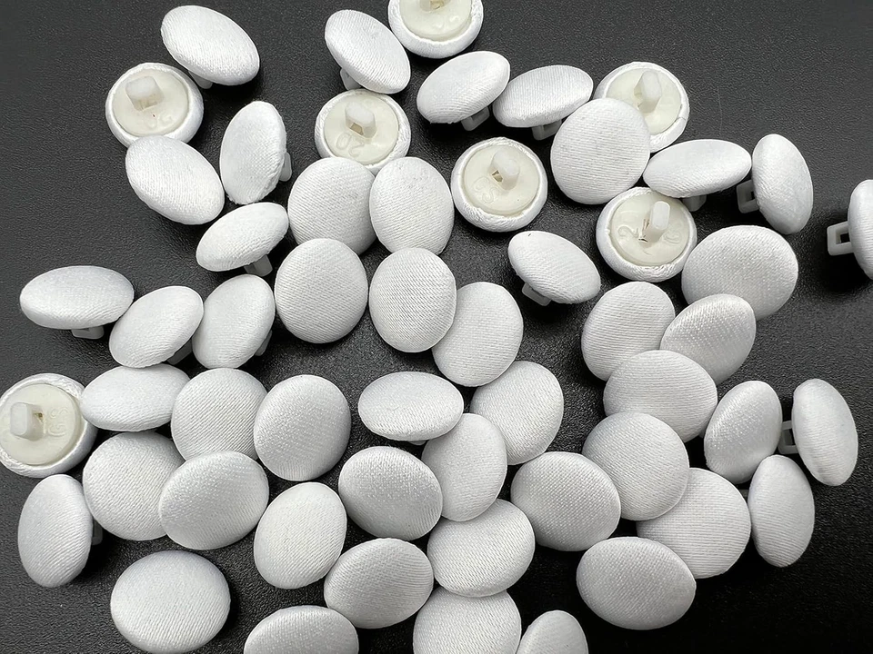 50PC 1/2 Inch Satin Cloth Buttons Shank and Buttonhole Set for Bridal, Wedding - Image 4 of 4