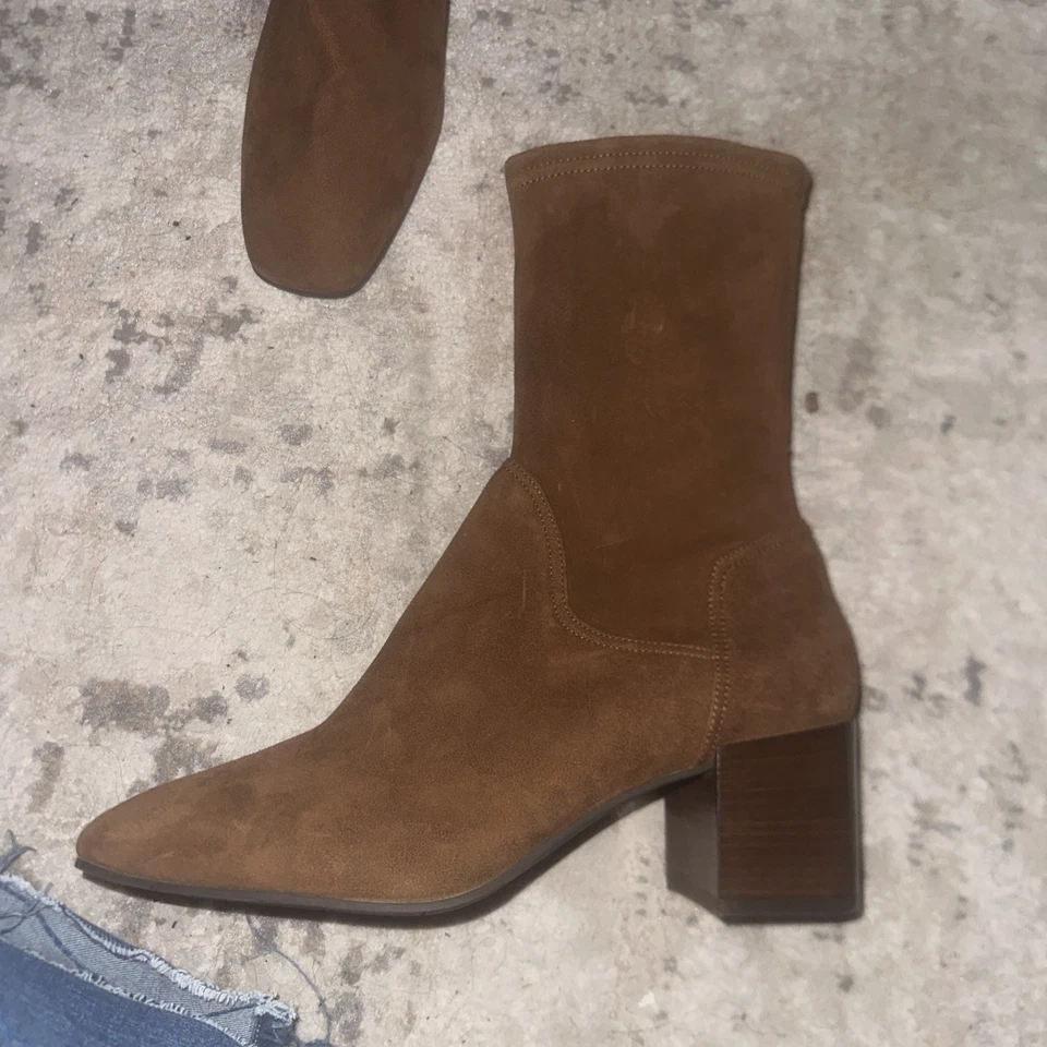 Botines de gamuza Aquatalia para mujer resistentes a la intemperie "Carie" marrón elástico talla 12 Foto 2 de 4