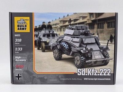 Build Army Panzerspähwagen Sd.Kfz 222 WW2 Deutsch Klemmbausteine Militär Modell