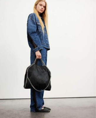 Stella Mccartney Faux Leather Shoulder Bag Falabella Auth Black