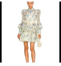 Zimmermann Rhythm Crystal-Embellished Cutout Floral-PrintLinen And Silk-Blend M