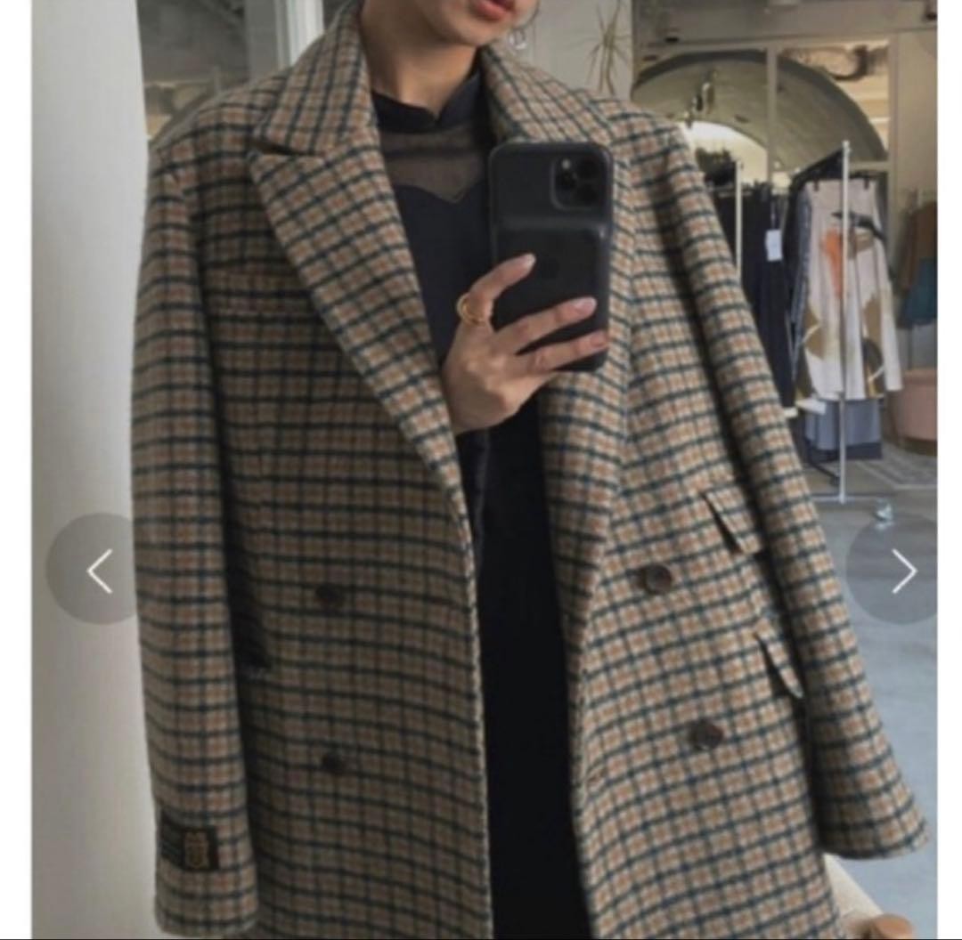 Ameri Vintage Plaid Wool Big Jacket -Warm Lightwe… - image 3