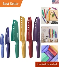 Multipurpose High Carbon Steel Knife Set - 12 Pcs with Color-Coded Safety Design
