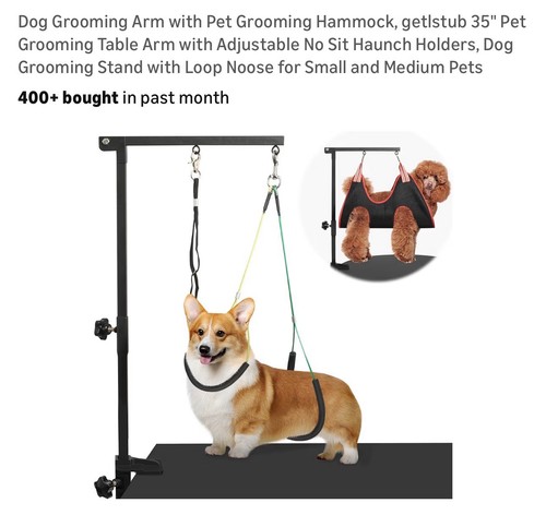 Adjustable Dog Grooming Arm W/ No-Sit Holders & Hammock Bathing Grooming New