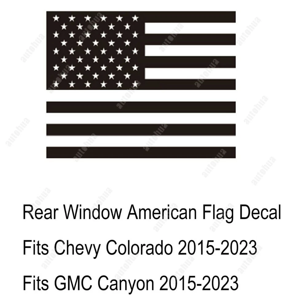 Rear Middle Window USA Flag Decal For Chevy Colorado 15-25 Precut Vinyl Stickeer - Image 2 of 4