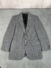 Vintage Harris Tweed Jacket MenScottish Wool Handwoven USA Made Blazer