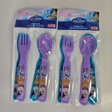 Zak Disney Frozen Flatware Set 4 Spoons 4 Forks New BPA Free