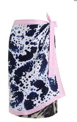 Dries Van Noten scarfy printed wrap silk skirt- one size