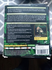 Sega Dreamcast 2000 Seaman Complete in Box Video Game with Extras