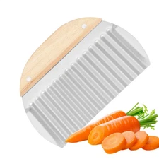 Crinkle Wavy Cutter Stainless Steel Vegetable Potato Chip French Fry Slicer Tool