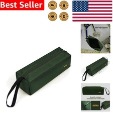 Elegant Green Zipper Utility Tool Bag - Compact Multi-Purpose Storage Pouch