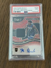 2020-21 Panini Select Anthony Edwards RC Rookie Auto Patch Red Wave Prizm PSA 9