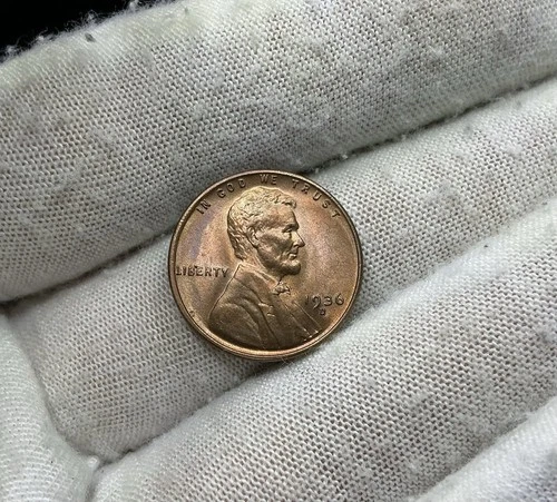 1936 D Lincoln Wheat Cent BU 1c Nice Color S255