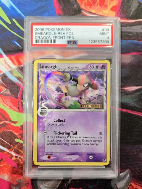 PSA 9 MINT 2006 Pokemon EX Dragon Frontiers 39 Smeargle Reverse Rev Holo Pop 44