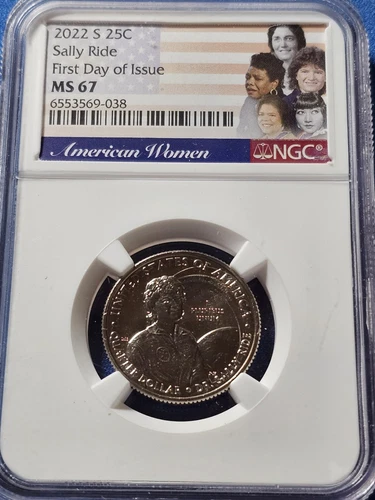 2022 S Sally Ride 25c NGC MS 67 American Women Quarter. First Day Of Issue!