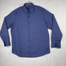 Tasso Elba Button Up Shirt Men  s XL 17-17.5 Long Sleeve Geometric