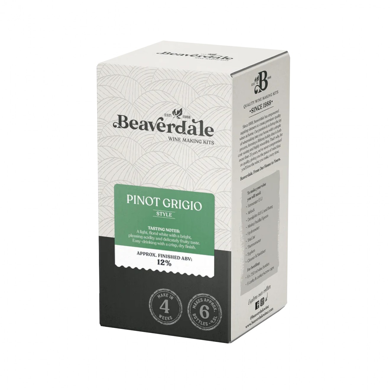 Beaverdale Homebrew Wine Ingredient Kit - Pinot Grigio - 6 Bottle