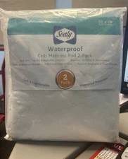 Sealy ED008-QWX3 2 Pack Waterproof Crib Mattress Pad 52x28