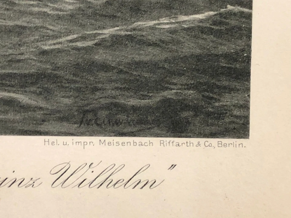 Schiff Herzogin Cecilie Dampfer Kronprinz Wilhelm Norddeutsche Lloyd Litho 30x23 - Bild 3 von 4