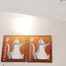 USA Stamp 3 Cent Silver Coffeepot Mint Never Hinged Pair 2005