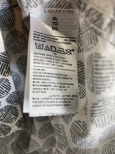 Old Navy Shirt Mens XL White Gray Circle Geometric Print Short Sleeve Button Up - Picture 5 of 9