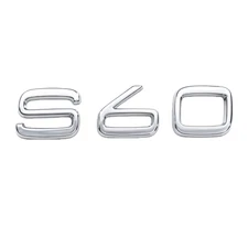 3D Rear Trunk Lid Letter Badge Nameplate Chrome Gloss Silver Emblem Fits For S60