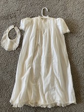 Vintage Baby Christening Gown Heirloom Baptism Dress Lined And Bib