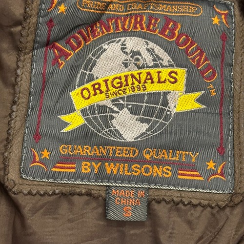 Leather Flying Jacket Adult Small Brown Bomber Aviator Military USA Flight Men* - Picture 8 of 14