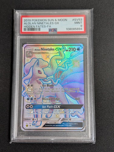 Alolan Ninetales GX SV53/SV94 PSA 9 Hidden Fates FA Holo ENG Pokemon FAST SHIP