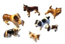 7 VintageBone China Miniature DOGS_CairnTerrier,Collie,GrDaae,Spanie + #2